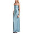 thumbnail image 4 of Faithtur Nouvelle Mode Femmes Robe Sans Manches Couleur Unie Bustier Élégant une Pièce, Robe de Banquet de Mariage Cocktail, 4 of 7