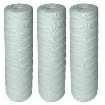 25 Micron Sediment Removal for Water Filtration, 1-Year Durability 3-Pack Universal 10" Wound Filter Cartridges