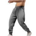 thumbnail image 1 of EGNMCR Men's Lightweight Pants, Cargo Pants Men, Linen Pants Men Men's Drawstring Elastic Waist And Solid Color Pocket Hoodie Binding Leg Pants Tracksuit Pants Men Polyester Pants, 1 of 6