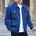 thumbnail image 1 of DecSea Veste en Denim pour Homme Décontractée Coupe Régulière Boutonnée à Manches Longues Veste Camionneur en Jean, 1 of 7