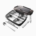 thumbnail image 3 of weibbin Stainless Steel Divided Bento Box Airtight Meal Prep Container for Work, 9.45x7.28x2.76 Inches, Black, 3 of 6