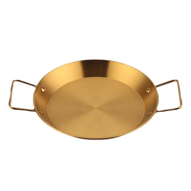 simhoa Casserole à Ramen Coréenne Dorée pour la Maison à Double Poignée Batterie de Cuisine Casserole de Fruits de Mer 28 cm