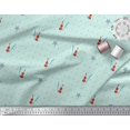 thumbnail image 2 of Soimoi Green Moss Georgette Fabric Stars & Violin Musical Instrument Print Fabric by Yard 42 Inch Wide, 2 of 5
