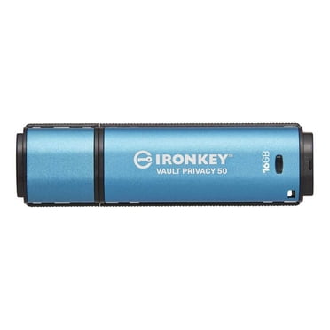 Kingston IronKey Vault Privacy 50 16 Go USB crypté | FIPS 197 | AES-256bit | Protection contre les attaques BadUSB | Options de mot de passe multiple | IKVP50/16 Go
