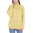 thumbnail image 1 of VgaVtl High Neck Oversized Sweaters for Women Pullover Long Sleeve Ladies Sweaters Solid Color Warm Yellow Knitted Sweaters, 1 of 5