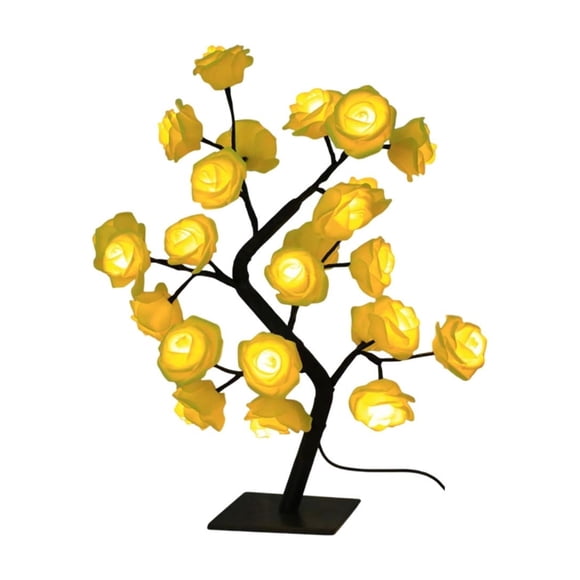Lampe Arbre de Roses, Lumière Rose LED, Veilleuse Romantique, Lampe de Table Décorative Alimentée par USB pour Chambre, Déco de la Saint-Valentin, Ornement d'Ambiance à la Maison