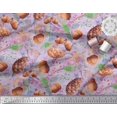 thumbnail image 2 of Soimoi Purple polyester Crepe Fabric Apricot, polyester & Oaknut Fruits Decor Fabric Printed BTY 42 Inch Wide, 2 of 3