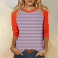 thumbnail image 1 of Mefallenssiah Blouses pour Femmes Décontractées Mode Féminine T-Shirt Imprimé Manches 3/4 Blouse Col Rond Hauts Décontractés, 1 of 5