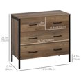 thumbnail image 3 of HOMCOM Chest of Drawers, 4 Drawer Unit Storage Chest Living Room Brown, 3 of 10