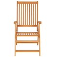 thumbnail image 4 of vidaXL Chaises Inclinables d'Extérieur pour Terrasse Chaise Longue Inclinable en Bois Massif Teck, 4 of 5