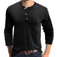 thumbnail image 2 of CEHVOM Men Long-Sleeve Beefy Muscle Basic Solid Pure Color Blouse Tee Shirt Top, 2 of 4