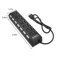 thumbnail image 2 of Amdohai 7 Ports USB Hub Splitter with On/Off Switches Long Cord for Laptop Desktop PC Computer Charging Devices Data Transfer, 2 of 7