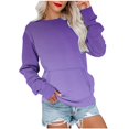 thumbnail image 1 of HKEJIAOI 2023 Women Haut Col Rond Couleur Bloc Mi-Lourd Long Sleeve Haut, 1 of 6
