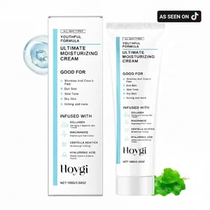 Hoygi Korean Face Cream with Centella & Collagen - Hydrating Daily Face Moisturizer for Soft, Smooth-Looking Skin, Hyaluronic Acid, All Skin Types, 100 mL