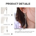 thumbnail image 3 of Dangle Drop Earrings 1 Set Silver Stainless Steel Oval Shape Comfortable For Women, 3 of 8
