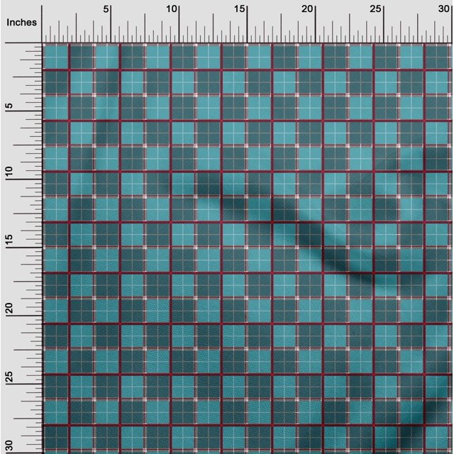 oneOone Silk Tabby Fabric Tartan Check Print Fabric By The Yard 42 Inch Wide