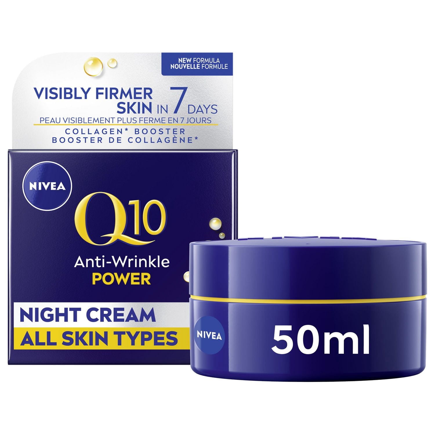 NIVEA Q10 Power Anti-Wrinkle Replenishing Night Face Cream, All Skin Types