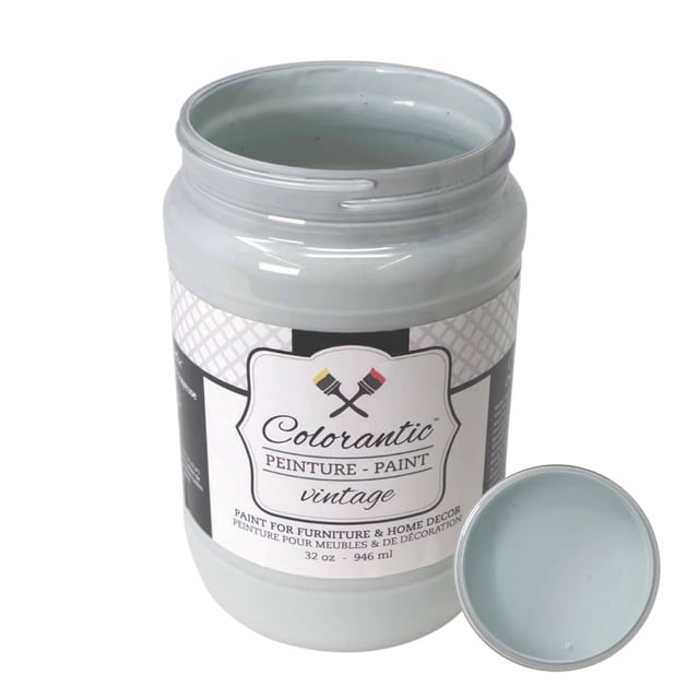 Colorantic | RAINDANCE Chalk Paint Based for Furniture DIY - SOFT BLUE-GREY COLOR - 32 oz