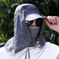 thumbnail image 2 of Final Clear Out! Sun Caps Fishing Cap Flap Hats Sunshade UV Protection Caps Removable Neck&Face Flap Cover Caps Black, 2 of 6