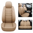 thumbnail image 2 of Maidao Car Seat Covers Leather Set Universal for Mazda for Mazda3 2010-Present 5 Seats Water Resistant Front Rear Cushion Protector Beige, 2 of 7