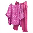 thumbnail image 2 of Ensembles d'Entraînement pour Femmes Imprimé Col Ras du Cou Manches Mi-Longues Chandail à Enfiler Hauts + Pantalons Ensemble Tenues pour Femmes Ensembles 2 Pcs en Liquidation, 2 of 8