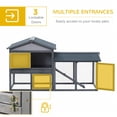 thumbnail image 4 of PawHut Wood Rabbit Hutch Bunny Cage with Run Dark Grey, 4 of 10