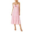 thumbnail image 1 of Kmbangi Robe Midi Cami d'Été pour Femmes Bretelles Spaghetti Couleur Unie Dos Nu Tie-Up Beach A-line Robe, 1 of 9