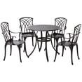thumbnail image 1 of Outsunny Ensemble de Salle à Manger d'Extérieur 5 Pcs, Table et Chaises de Patio, Brun, 1 of 10