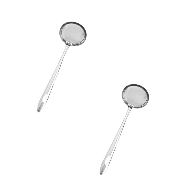 Oleegame 2PC Stainless Steel Cutlery Set Kitchen Stainless Steel Wire Fine Mesh Oil Strainer Flour Sieve Colander