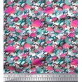 thumbnail image 1 of Soimoi Rayon Fabric Camouflage Texture & Flamingo Bird Print Sewing Fabric Yard 42 Inch Wide, 1 of 3