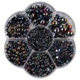 thumbnail image 2 of pitrice 2800 Pcs/Ensemble Demi-Perle Flatback Perles Rondes Satin Lustre Plastique Nail Art pour Robe de Mariée Noir, 2 of 8
