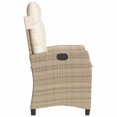 thumbnail image 3 of vidaXL Chaise de Jardin Inclinable avec Coussins Beige en Rotin Poly, 3 of 5