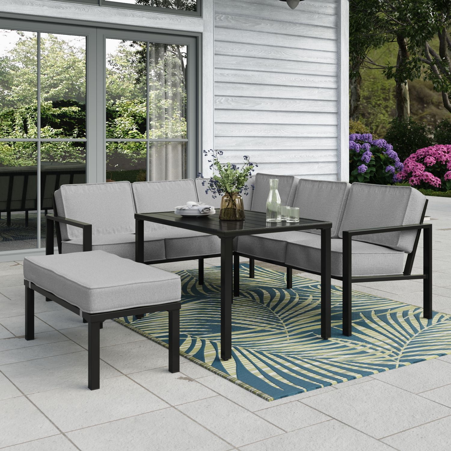 Mainstays Cobble Hill 3-Piece Patio Sectional Set, Polyester