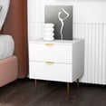 thumbnail image 2 of HOMCOM Nightstand, Bedside Table, Side End Table with 2 Drawers, White, 2 of 10