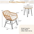 thumbnail image 4 of Costway 3PCS Patio Rattan Bistro Furniture Set Cushioned Chair Table White, 4 of 10