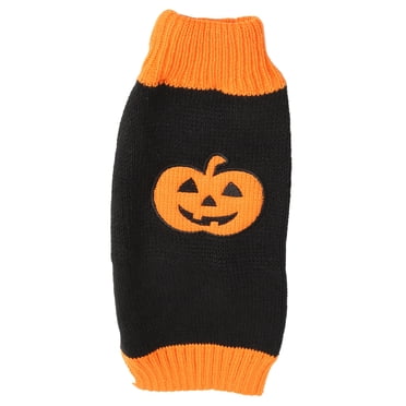Pet Halloween Sweater, Warm Cute Pullover Dog Pumpkin Clothes  For Winter M