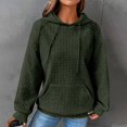 thumbnail image 1 of UPPADA Womens Waffle Knit Hoodies Long Sleeve Color Block Pullover Casual Hooded Drawstring Sweatshirt with Pockets Trendy Fall Hooded Pullover tops In July 2024, 1 of 6