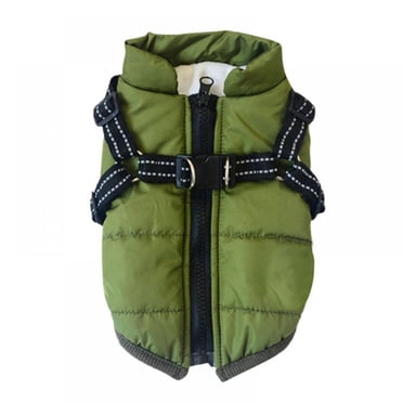Dog Coat with Harness Winter Dog Coat Fleece Dog Jacket Waterproof Dog Coat Zipper Dog Jacket Puppy Coat Small Dog Clothes Dog Coat