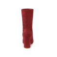 thumbnail image 3 of Unique Bargains Bottines à Talon Bloc Pliables Extensibles pour Femme Rouge US 7.5, 3 of 8