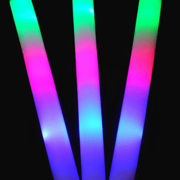 ZTTD 1 Pce Bâtons Lumineux en Mousse à DEL, Bâtons Lumineux en Mousse avec Effets Colorés de Clignotement et de Changement de Couleur, Fournitures de Fête Phosphorescentes pour Fêtes, Mariage, Anniversaire, Raves, Concert, Nouvel An