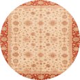 thumbnail image 1 of Ahgly Company Tapis d'Intérieur Ronds Abstraits Orange Vif, Tapis de Zone Abstraits, 6 Pieds Rond, 1 of 6