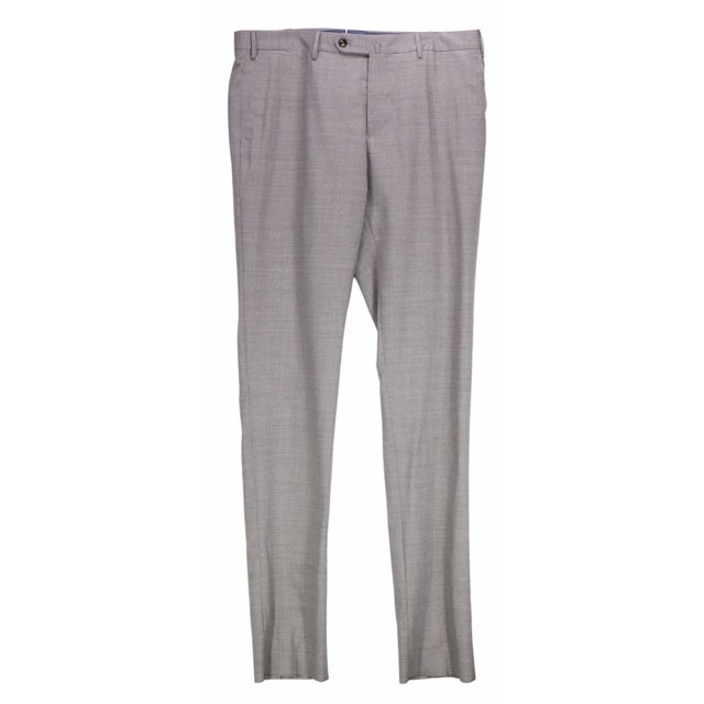 PT01 Men's Grey Slim Fit Wool Dress Pants - 48
