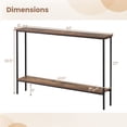 thumbnail image 3 of Gymax 44'' Narrow Entryway Table Console Table w/ Shelf & Dual Anti-Tipping Kits Brown & Black, 3 of 10
