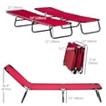 thumbnail image 3 of Outsunny Ensemble de 2 Chaises Longues d'Extérieur Pliantes, Dossier Réglable, Rouge, 3 of 10
