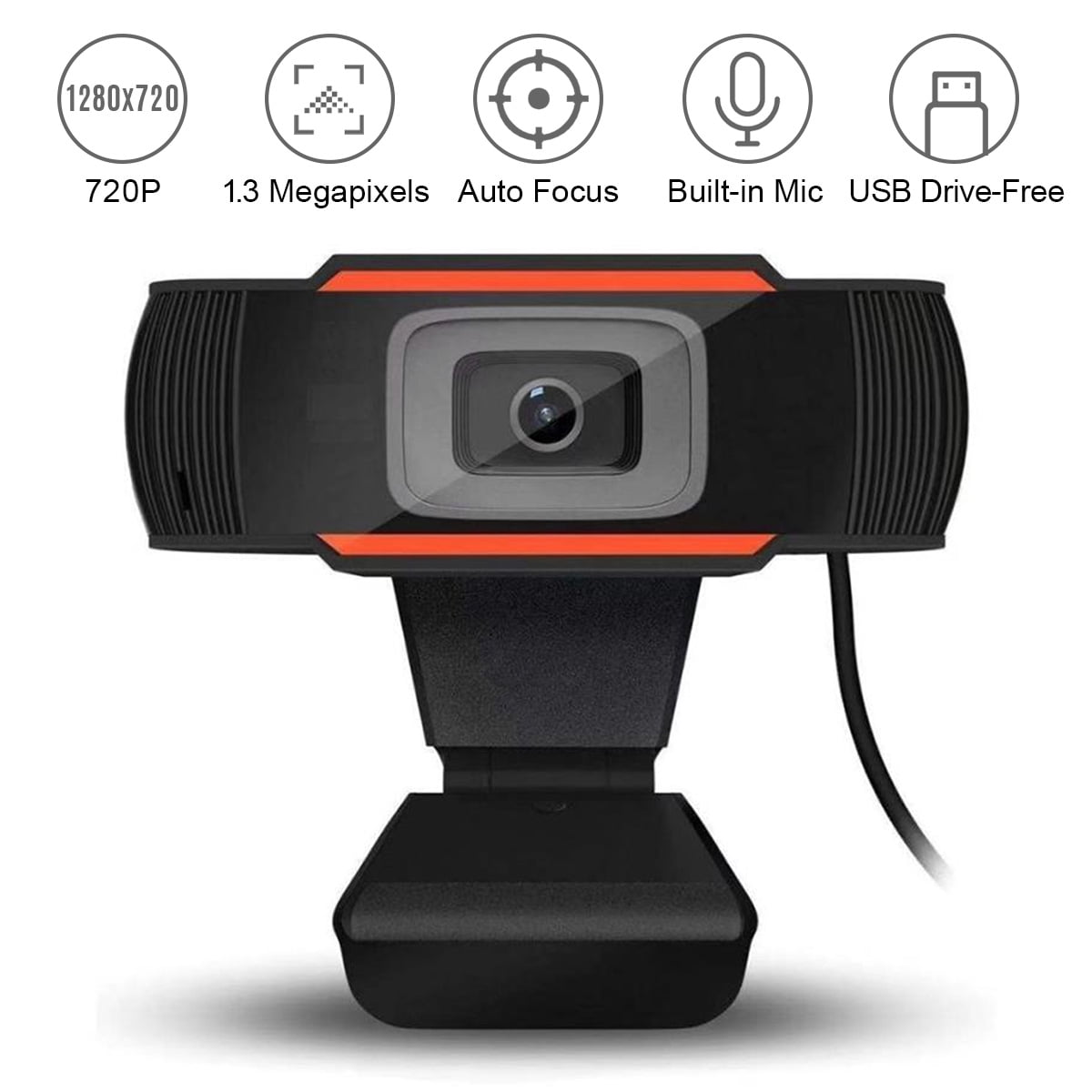 720P HD Webcam Computer Camera with Noise Cancelling Microphone USB Plug-and-Play for Video Conferencing, Online Training, and Live Webcasting