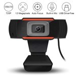 720P HD Webcam Caméra d'ordinateur avec le bruit Annuler Microphone USB Plug-and-Play pour la vidéoconférence, la formation en ligne et la diffusion en direct sur le Web