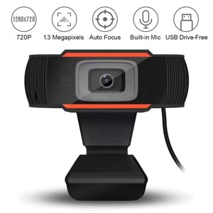 720P HD Webcam Caméra d'ordinateur avec le bruit Annuler Microphone USB Plug-and-Play pour la vidéoconférence, la formation en ligne et la diffusion en direct sur le Web
