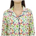 thumbnail image 3 of Bimba Black Button-Down Shirt With Elastic Waist Pajama Printed Night Wear Set-20, 3 of 5