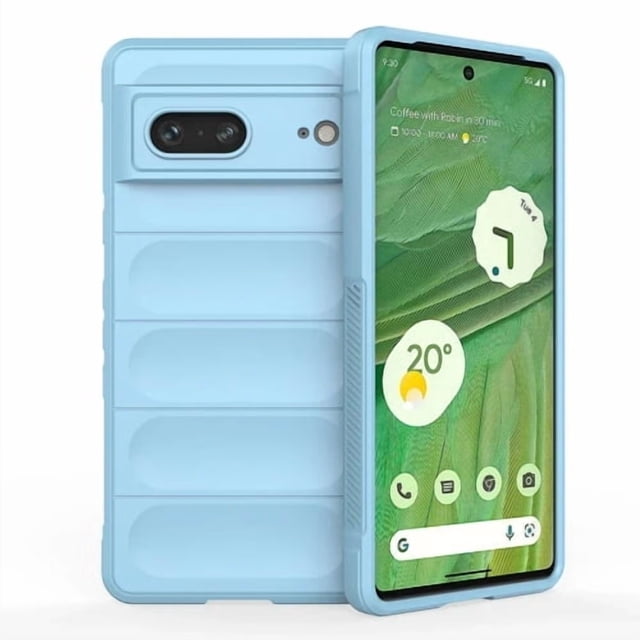 Color Liquid Silicone Matte Phone Case for Google Pixel 8 Pro in blue, featuring a soft-touch silicone material with a matte finish. The case has precise cutouts for the camera, buttons, and ports, and raised edges to protect the screen and camera from scratches. Its shockproof design combines a hard PC back with a soft TPU border for enhanced durability. The slim, pocket-friendly design supports wireless charging and is tailored specifically for the Google Pixel 8 Pro.