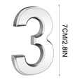thumbnail image 2 of Dvkptbk Plastic Digital Stickers 3 Inch Silve Modern House Numbers Mailbox Numbers 0-9 Self-Adhesive Street Door Home Address Metal Numbers for Outside or Inside Signs Easy Install Home Decor, 2 of 2